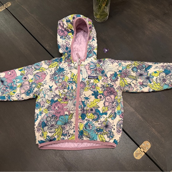 Patagonia Other - Patagonia Toddler 3T Girls Reversible Quilted Hooded Jacket Floral Pink